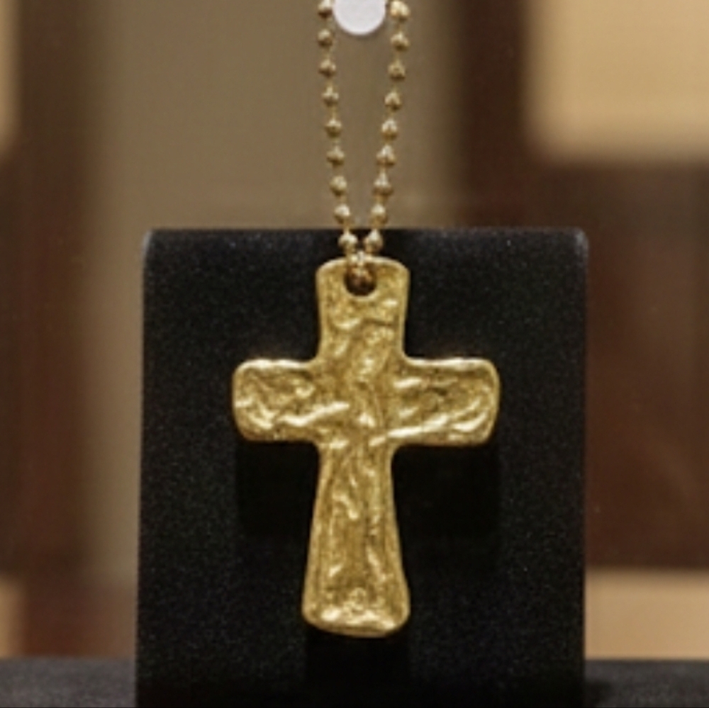 Bag Charm Cross Gold Tone Medium